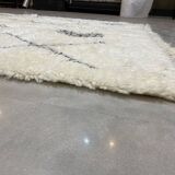 White black berbere abstract wool rug 175x266cm