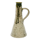 Pottery pitcher carafe glazed stoneware signed wh or hm