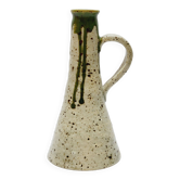 Pottery pitcher carafe glazed stoneware signed wh or hm