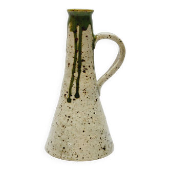 Pottery pitcher carafe glazed stoneware signed wh or hm