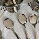 Stainless steel ice cream cups and spoons, 1960s-70s, original boxes.