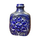 Vase en céramique bleu cobalt, grand format, Strehla Keramik, Allemagne, années 1960