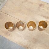 Series of 4 vintage stoneware glasses by the manufacture of Digoin, France