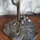 Brass lamp and glass paste water lily leaves