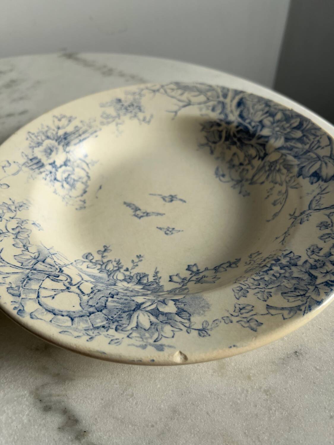 Lot de 2 assiettes creuses décors floral