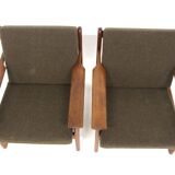 Set of 2 Scandinavian teak armchairs, Poul Volther, Gemla Möbler, Sweden, 1