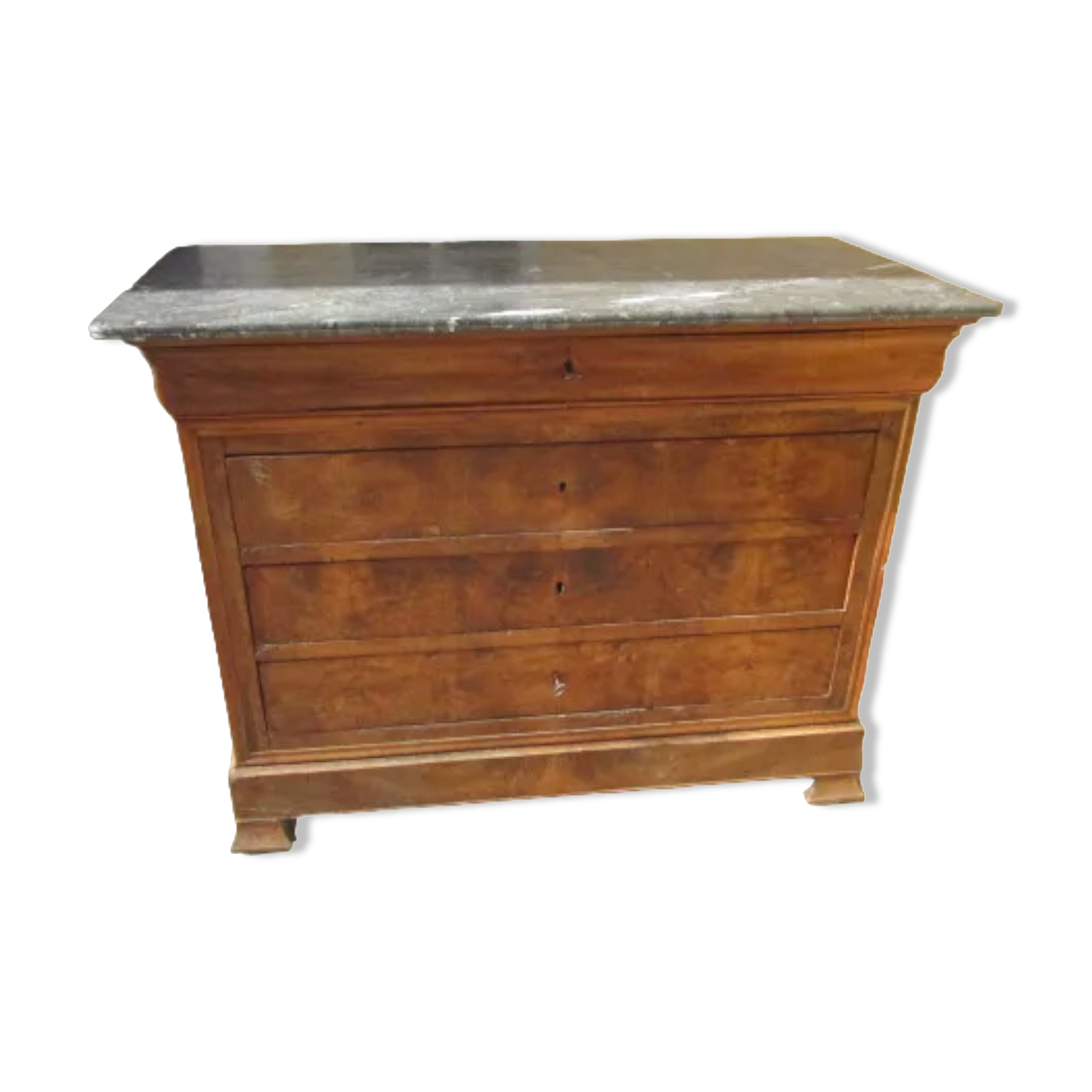 Commode ancienne-plaquage et marbre