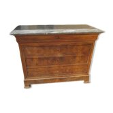 Commode ancienne-plaquage et marbre