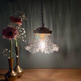 Suspension abat-jour vintage en verre