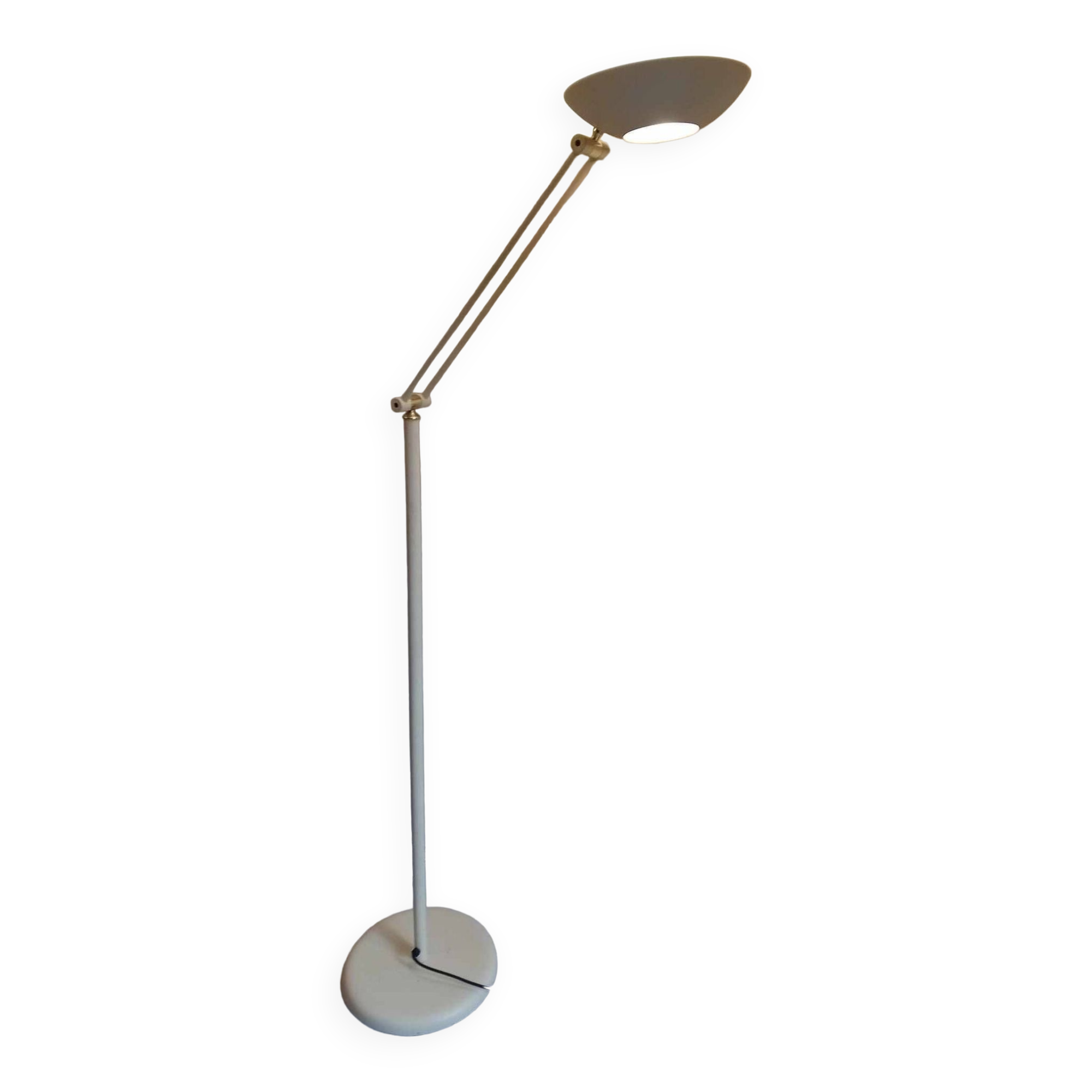 Lampadaire liseuse Italie années 70 couleur crème.