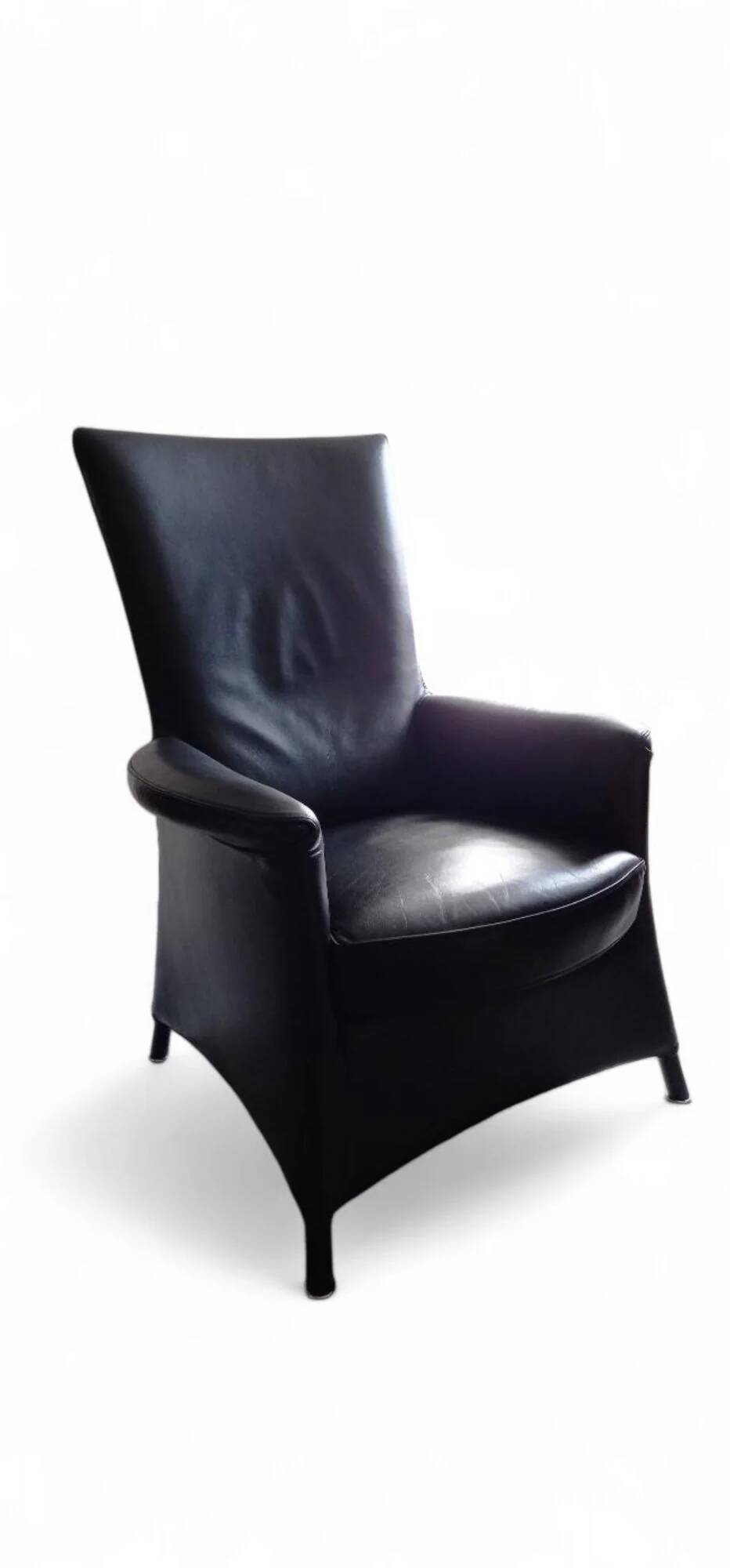 2 x armchair by Wittmann, design Paolo Piva, model Alta Highback, black leather