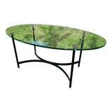 Glass and metal coffee table from the 50s and 60s
