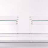 Vintage square small lucite side tables 1970s france