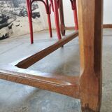 Table in raw oak, countryside.