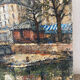 Saint Martin Canal in Paris, knife oil painting signed L Guerbier.