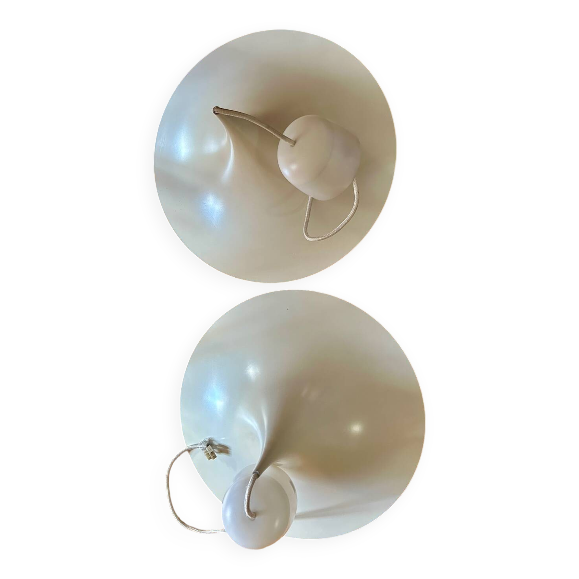 Pair of vintage mushroom pendant lights