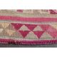 Vintage Turkish Oushak handmade wool cotton pink runner rug 85x370