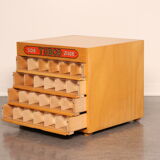 Haberdashery cabinet 'tubor tubca' by porey & fils - belgium 1950's