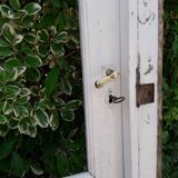 Old glazed door 211.5x105.5cm and its entrance door frame.