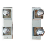Pair of Spage Age 1970 chrome wall lights.