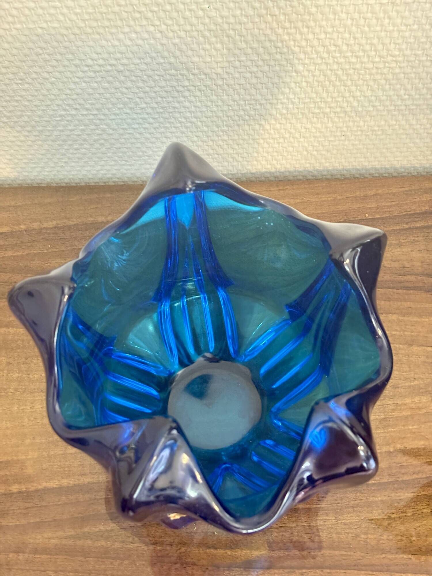 Vintage Cobalt Blue Glass Vase – Edelweiss by J acquin, 1960s