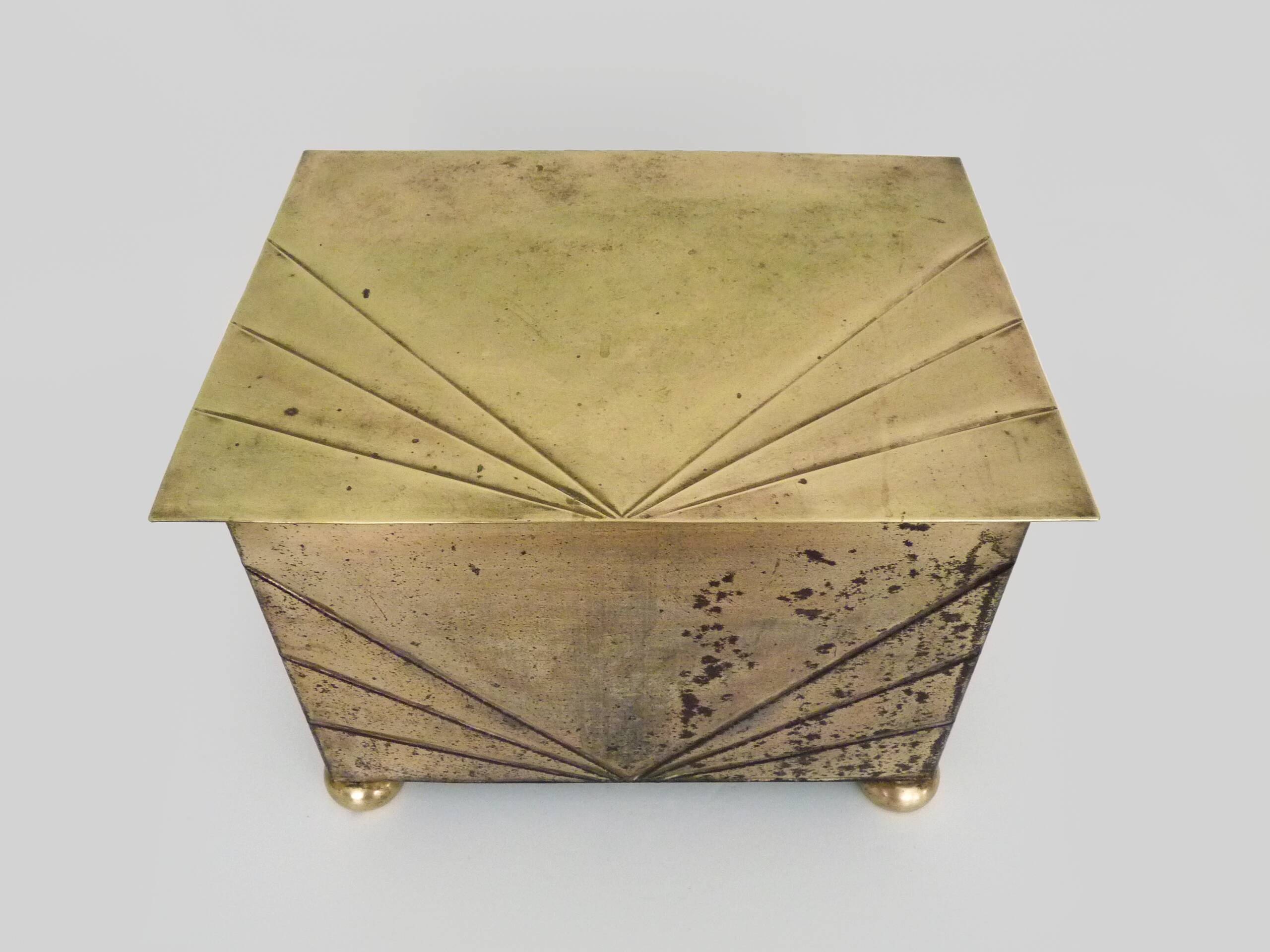 Antique brass coal box fireplace coal scuttle vintage coal storage box