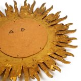 Mid Century Sunburst Kovex wall mirror made of wood and resin - gold plated