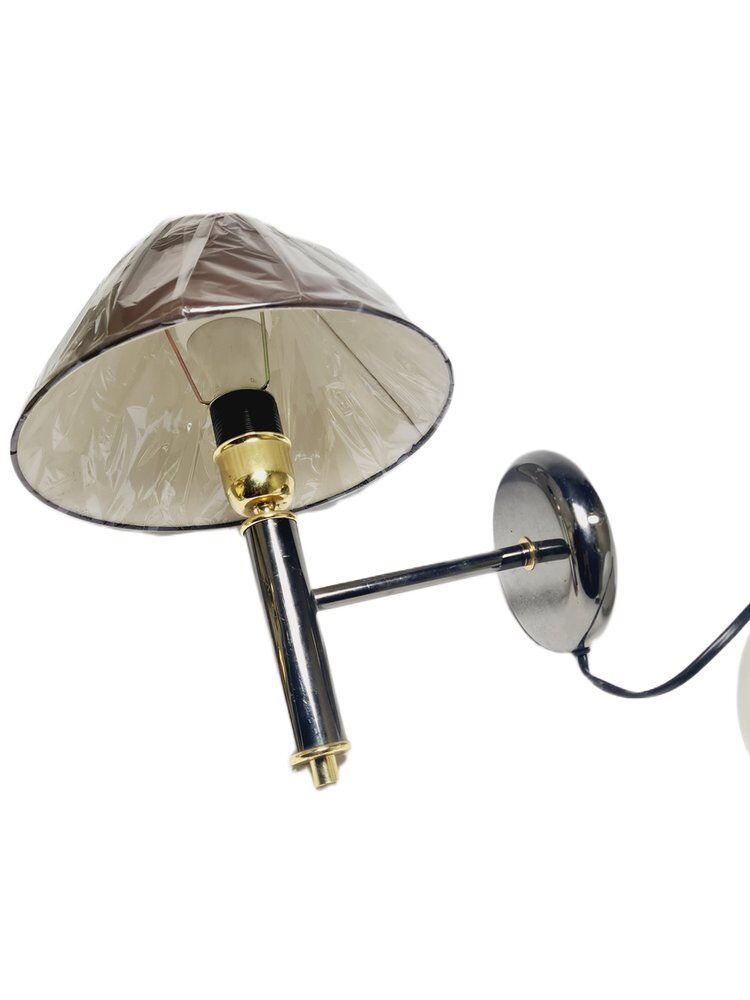 Art Deco brass wall lamp, Poland, 1980s