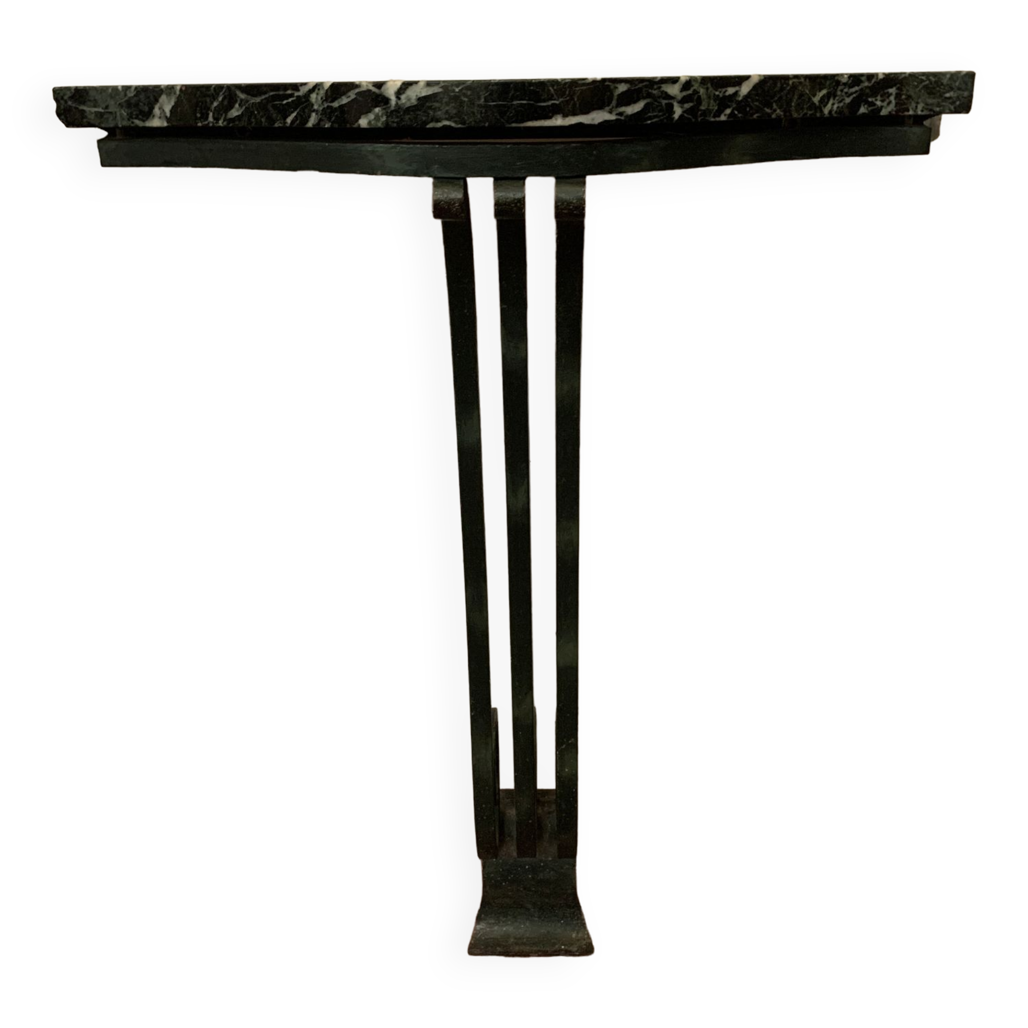 Art Deco console in wrought iron hammered XX century