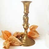 Pair of brass candle holders