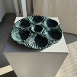 Plat à compartiment coquillages turquoise D28