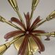 Brass Italian Stilnovo Style Theatre Ceiling Light Flush Mount, Italy, 1950