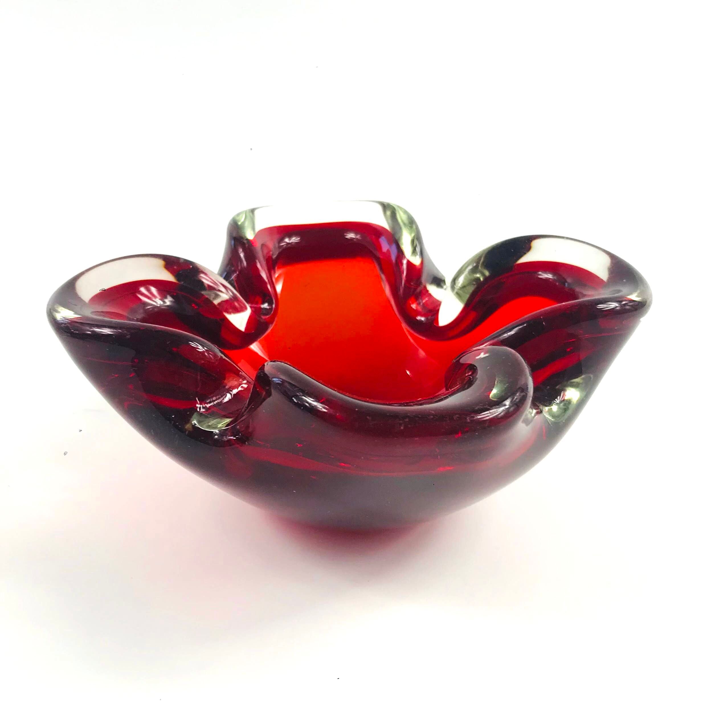 Sommerso Murano glass ashtray, 1960s