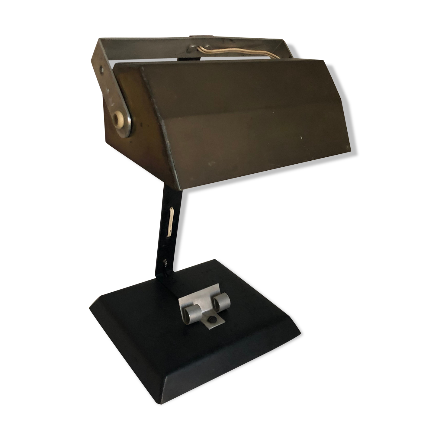 Art Deco metal lamp and vintage Bakelite 1930 - 32 cm