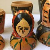 Indian-style wooden nesting dolls