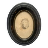 Small miniature portrait from the end of the 18th century in pencil