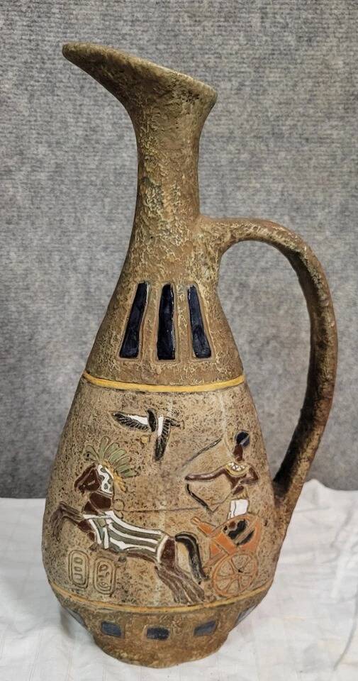 Atelier Garnier pottery: large pitcher with Lascaux decorations + André bowl