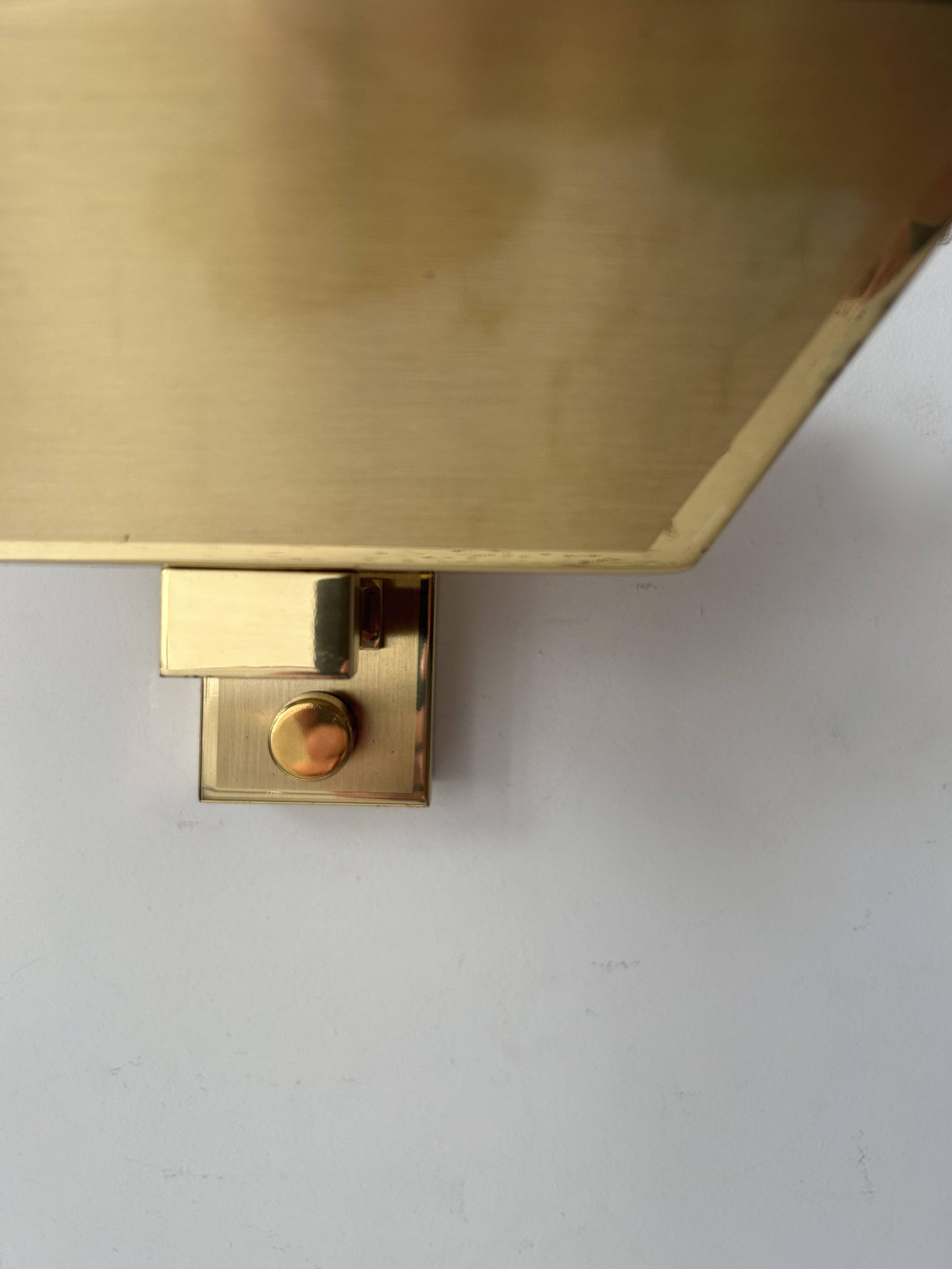 Vintage wall light, solid brass, Italy 1970s