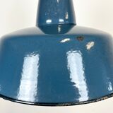 Industrial blue enamel factory pendant lamp, 1960s