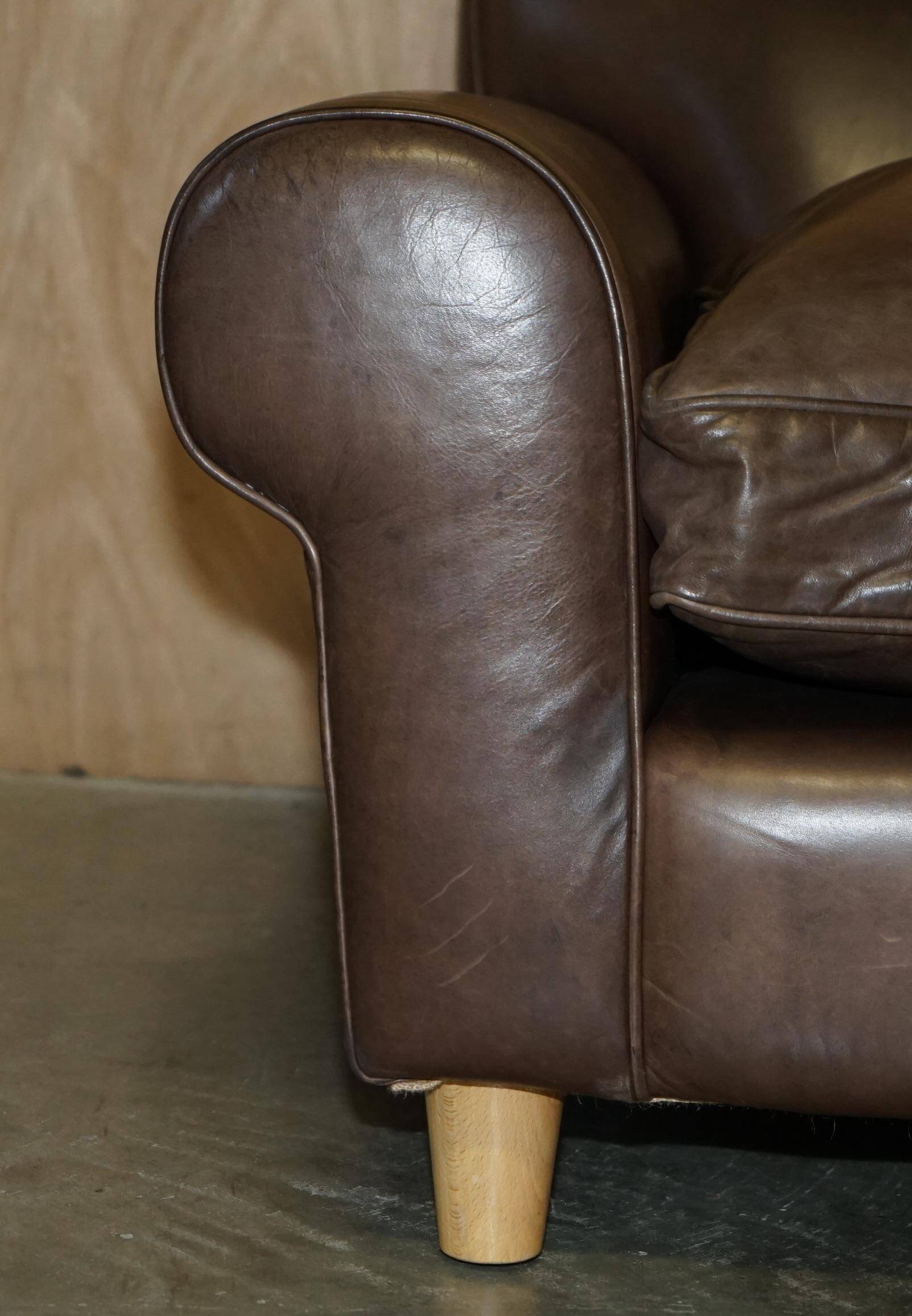 Large leather loveseat Terence Conran Chelsea