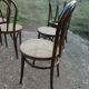 Set of 6 bistro chairs canned in curved wood N°18