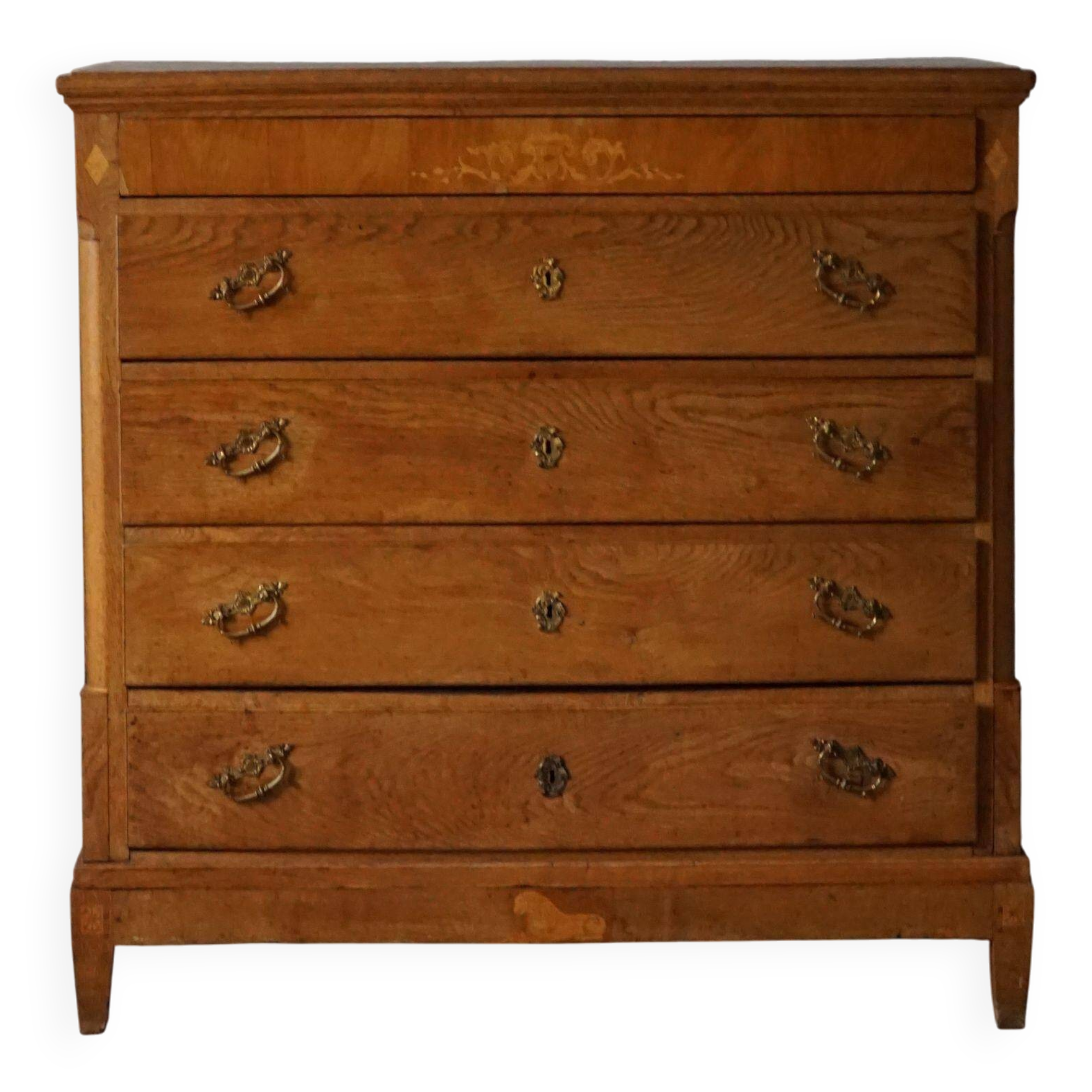Antique Danish oak commode, made at the end of the 18th century, Louis XVI.