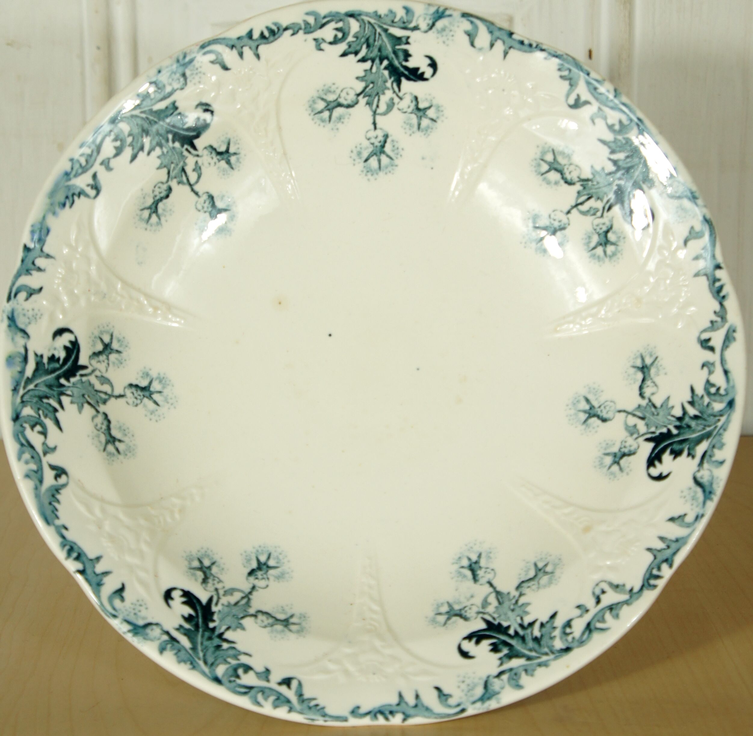 Compotier Lorrain de Longwy "chardons" fin XIXème