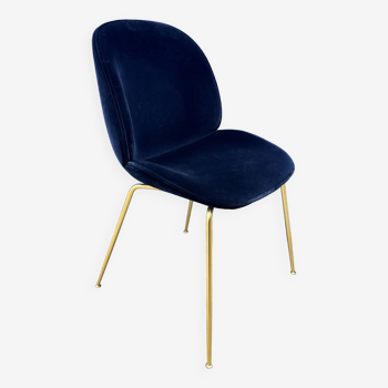 Beetle dining chair Blue / Brass - Gubi