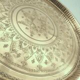 Moroccan brass tray from the 40s, diameter 41 cm