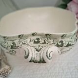 Antique earthenware vegetable or soup tureen in iron earthenware