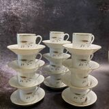 Tasses avec coupelles en porcelaine de limoge