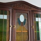 China buffet stained glass Art Nouveau 1900 vintage