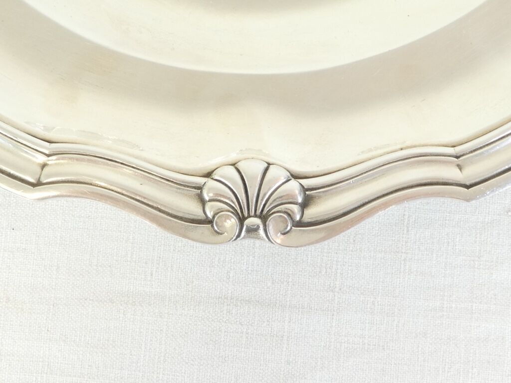 Victor saglier silver metal round dish