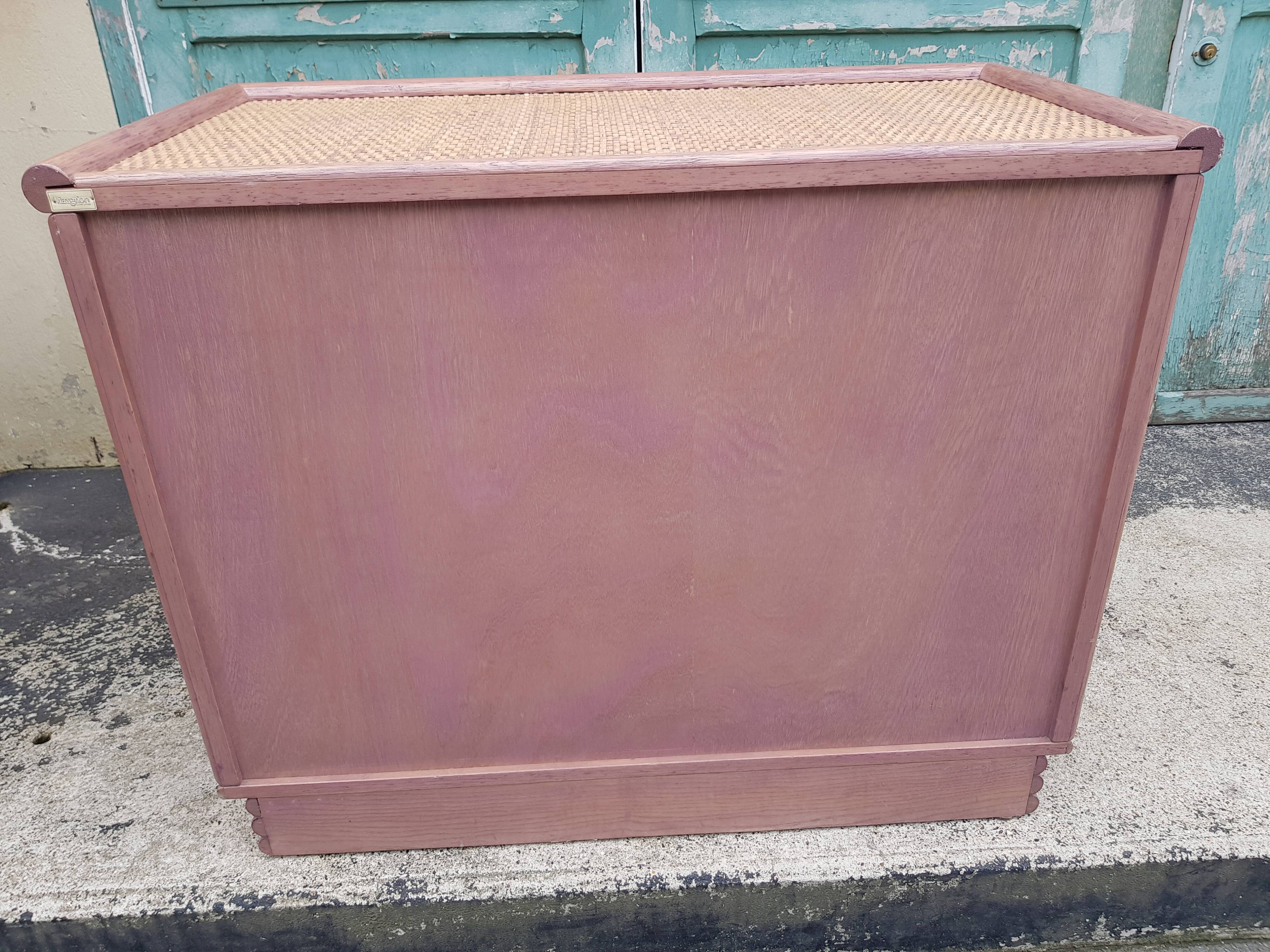 Commode Maugrion en rotin années 1980